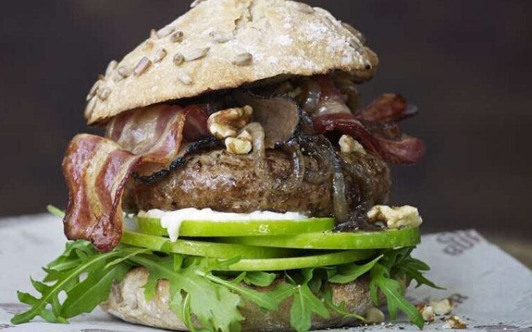 Gilde burger med karamelisert løk 16 9