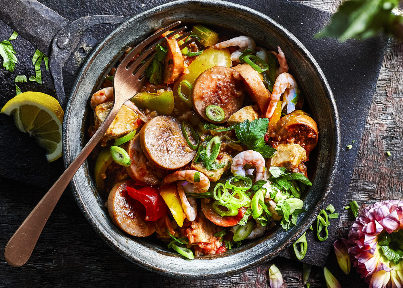 Jambalaya med kjøttpølse Gilde