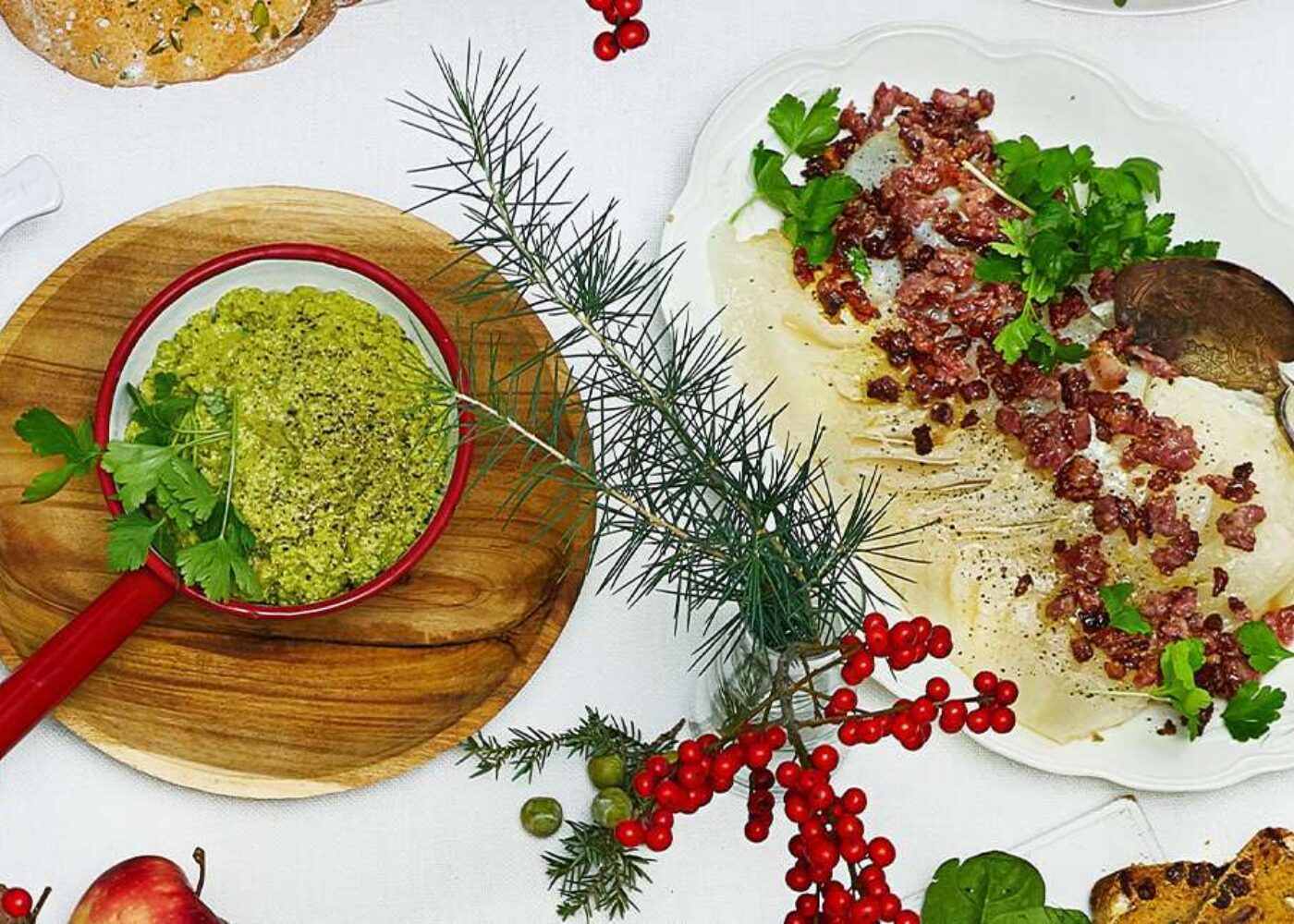 Lutefisk med bacon og ertestuing