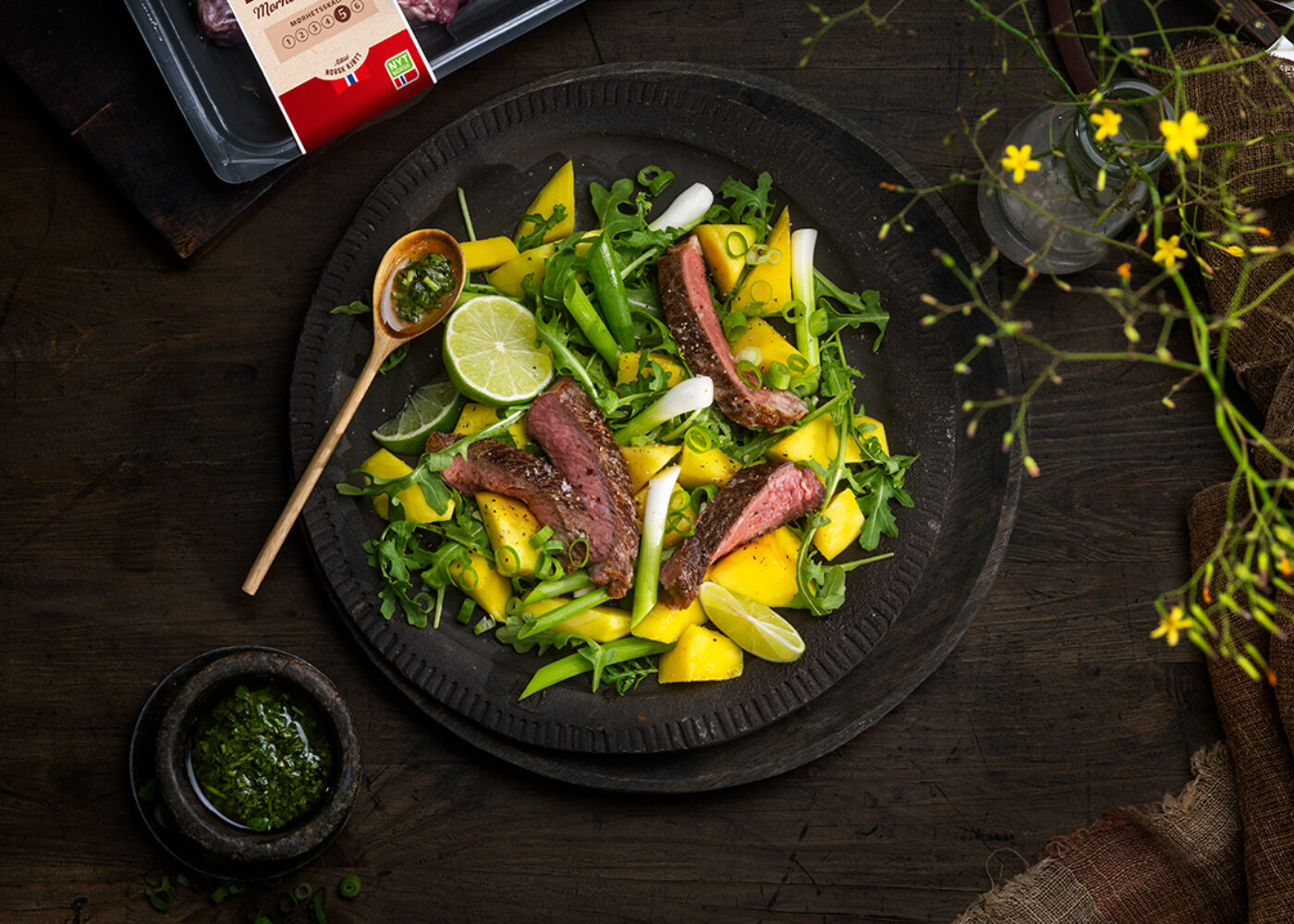 Entrecote med mangosalat