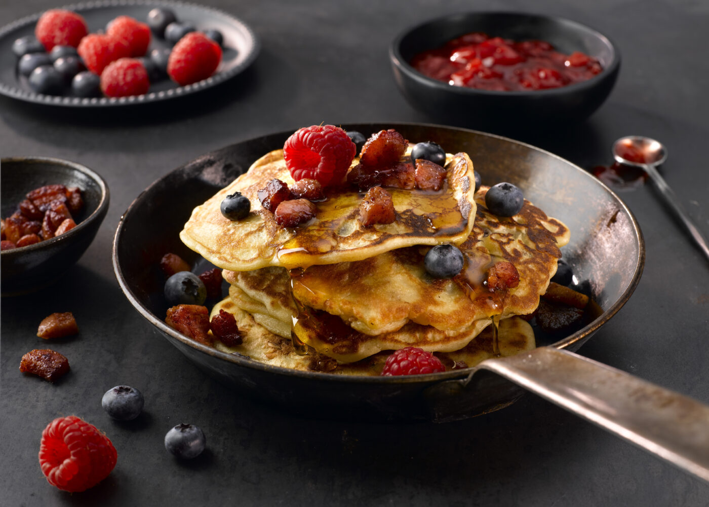 pannekaker med bacon