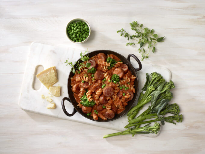 Polsegryte med pasta