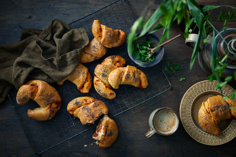 Horn med ost og skinke